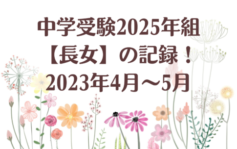 中学受験2025年組【長女】の記録！2023年4月～5月