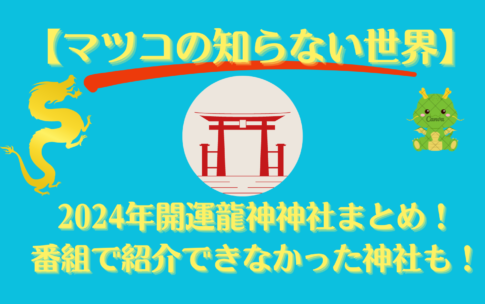 【マツコの知らない世界】2024年開運龍神神社まとめ！番組で紹介できなかった神社も！